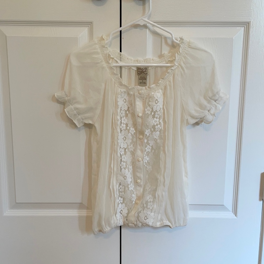 Cream Lace Top